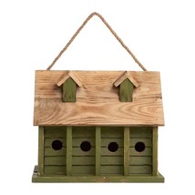 Green Wood Garden Bird House with 1 Compartment and 4 Holes - £123.07 GBP