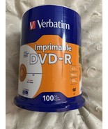 Verbatim DVD-R 4.7GB 16X White Inkjet Printable - 100pk Spindle 100-Disc... - $745.40 MXN