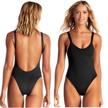 Vitamin A Swim Black Ecolux Leah High Cut One Piece Bodysuit (L/10) Nwt - £116.68 GBP