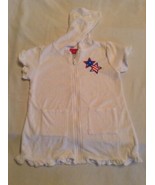 Size 24 mo Penny M swimsuit cover dress hoody patriotic ruffle white - £10.60 GBP