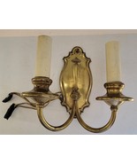 Vintage Brass 2-Light Wall Lamp Sconce for Refurbish &amp; Restoration #1 - €33,26 EUR