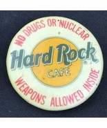 Hard Rock Cafe Vintage Pinback Button Pin No Drugs or Nuclear Weapons Al... - £10.28 GBP