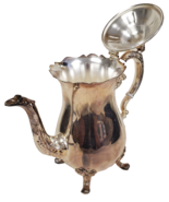 Vintage USA Leonard Silverplate Footed Tea Kettle w Lid 10" - $28.49