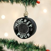 Old World Christmas Hockey Puck Blown Glass Sports Christmas Ornament 44048 - £10.29 GBP