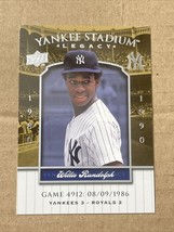 2008 Upper Deck Yankee Stadium Legacy Willie Randolph #YSL4912 - £6.24 GBP