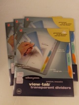 Wilson Jones 5 Tab View-Tab Transparent Dividers Multi-Color Tabs Lot Of... - £23.97 GBP