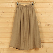 Khaki Cotton Linen Wrap Skirts Women One Size A Line Long Casual Skirt image 3