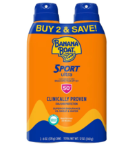 Banana Boat Sport Ultra Clear Sunscreen Spray SPF 50 6.0oz x 2 pack - £40.75 GBP