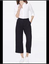 Nydj Frisco Wide Leg Crop Pants, Size 6, Black Nwt - £37.36 GBP