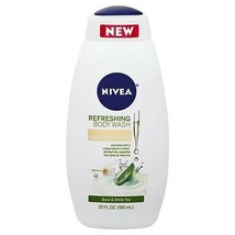 3 PACK NIVEA BASIL &amp; WHITE TEA  NOURISHING BODY WASH 20 OZ EACH - £32.16 GBP