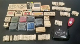 Rubber Stamp Lot,1 full alphabet, many other stamps. large, med, small - Ink too - £15.73 GBP