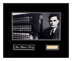 Alan Mathison Turing Document Cut Signature Museum Framed Ready to Display - £2,258.41 GBP