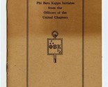 Greeting to Phi Beta Kappa Initiates From the Officers of United Chapter... - £21.96 GBP
