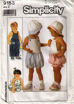Vintage 1989 Toddler&#39;s Overalls, Rompers &amp; Hat Pattern 9183-s Size 2 - £9.65 GBP