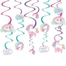 Enchanted Unicorn Paper Swirls and Cutouts Birthday Party Decorations - $11.69