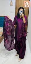 &quot;Elegant Magenta Farsi Salwar Suit - Fendi Silk Fabric with Embroidered ... - $45.00