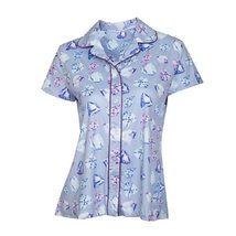 Amanda Blu Womens Notched Collar Pajama Top - Diamond Design Sizes S-XXL (Size X - $36.99