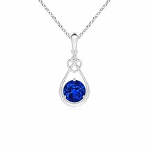 Authenticity Guarantee 
ANGARA 5mm Natural Sapphire Knotted Heart Pendant wit... - £152.34 GBP+