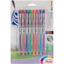 Pentel Slicci Gel Pens .25mm 8/Pkg-Assorted Ink Colors - £21.02 GBP