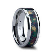 COMMANDO Tungsten Wedding Ring Military Style Jungle Camouflage - 6mm - 10 mm - £46.29 GBP