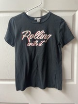 Forever 21 Rolling with It Skate T shirt Juniors Size Medium Faded Black Retro - £10.73 GBP