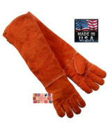 ANIMAL HANDLING GLOVES Long 23&quot;Gauntlet LEATHER with KEVLAR Dog Cat Bird... - $69.99
