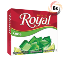 6x Packs Royal Lime Flavor Fat Free Gelatin | 4 Servings Per Pack | 1.4oz - £12.53 GBP