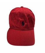 Ralph Lauren Polo Hat Red Cap Dad Strap Back Blue Pony Logo Adjustable Mens - £24.83 GBP