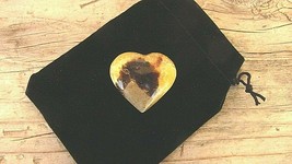 Septarian Heart 35mm Reiki Healing Crystal Pouch Public Speaking Be Prepared - £4.39 GBP