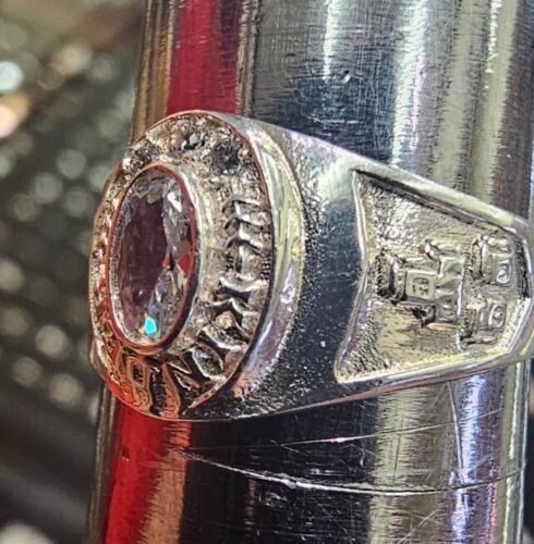 Silver White Gem Kinder Graduation Ring Cz Size 5 Anillo Graduacion Primaria Item image 2