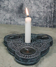 Wicca Triple Goddess Celtic Knotwork Triquetra Triple Votives Taper Cand... - $369.57 MXN
