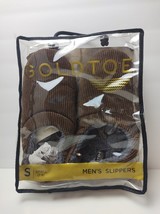 New Gold Toe / Goldtoe Men&#39;s Black Slippers Sz Small 7-8 W/ NON-SLIP Outsole - £11.03 GBP