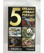 SURELOX 2500 PIECE 5 PACK DELUXE JIGSAW PUZZLES TURTLE WOLF PANDA TIGER ... - $30.17 CAD