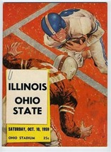 1959 Illinois Fighting Illini v Ohio State Buckeyes Big Ten Football Program  - $99.25