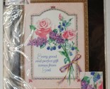Dimensions Ribbon Embroidery Kit 1501 God&#39;s Gifts Flowers Verse 10&quot; x 14... - $17.81