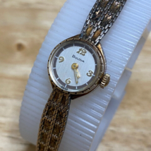 Vintage Bulova Lady 10k RGP GF Mesh Band Round Swiss Hand-Wind Mechanical Watch - £53.43 GBP