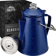 12 Cup Enamelware Percolator Coffee Pot For Campsite, Cabin,, And Rv By Coletti. - £40.08 GBP