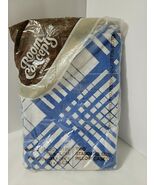 Vtg SEALED Geometric Pillowcases Navy Royal Blue White 2 Standard Size BIBB - €20,27 EUR