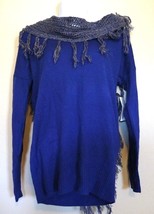 Women&#39;s S Royal Blue A.N.A. Sweater with infinity scarf - £16.43 GBP