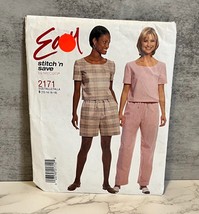 Easy Stitch &#39;n Save Pattern 2171 Misses&#39; Top and Pull-on Pants Size 12-18 - £4.42 GBP