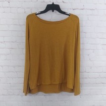 Old Navy Luxe Top Womens Small Yellow Long Sleeve Boat Neck Stretch Pullover - £12.56 GBP