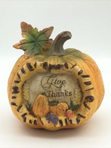 Small Give Thanks Pumpkin Figurine for Thanksgiving Fall Decor 5&quot; - £10.35 GBP