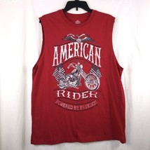 American Rider Mens Med Motorcycle Chopper Tank Top Red Sleeveless T-shi... - $11.87