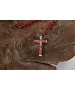 Vintage INRI Crucifix Catholic Jesus Christian Cross Pendant Rosary Neck... - £9.31 GBP