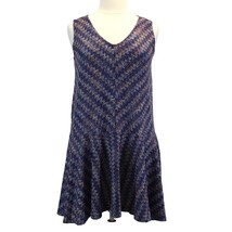 Maeve Womens L Westwater Chevron Knit Dress Drop Waist Zig Zag Multicolor  - £23.18 GBP