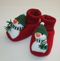 Gymboree Snow Playful Sleepwear Boy&#39;s Girl&#39;s Unisex Snowman Slippers siz... - $7.99