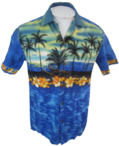 Winnie Fashion Men Hawaiian ALOHA shirt pit to pit 21 M camp silhouette luau VTG - £20.71 GBP