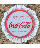 Vintage Coke Coca-Cola 6 Oz Needlepoint in 7&quot; Red Plastic Frame Retro Ho... - $28.16 CAD