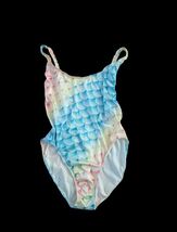Vintage 80-90s Expozay Swimsuit Fish Scale Shiny US 14 - $38.46