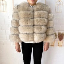 Real Coat Women&#39;s Winter Warm Natural Coat High Quality LAN Fashion 50cm Short J - £300.26 GBP